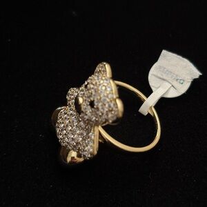 14K Gold Plated Teddy Bear Ring Sz 8